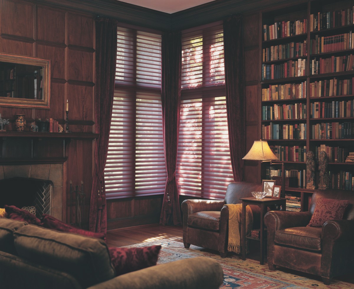 Silhouette® Window Sheers near Richardson, Texas (TX) other window fashions in dark neutral tones