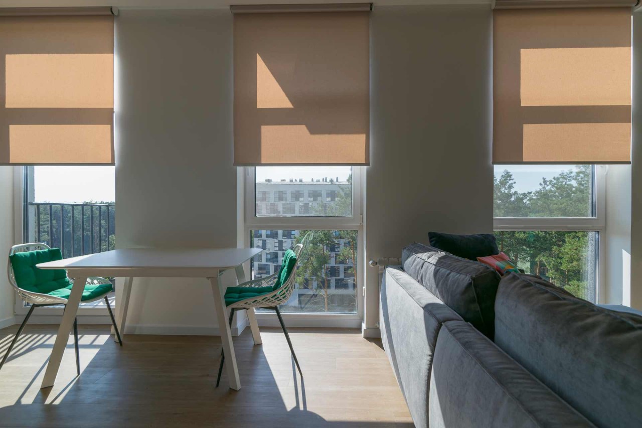 Designer Roller Shades near Richardson, Texas (TX) with various colors, fabrics, and other customizable options.