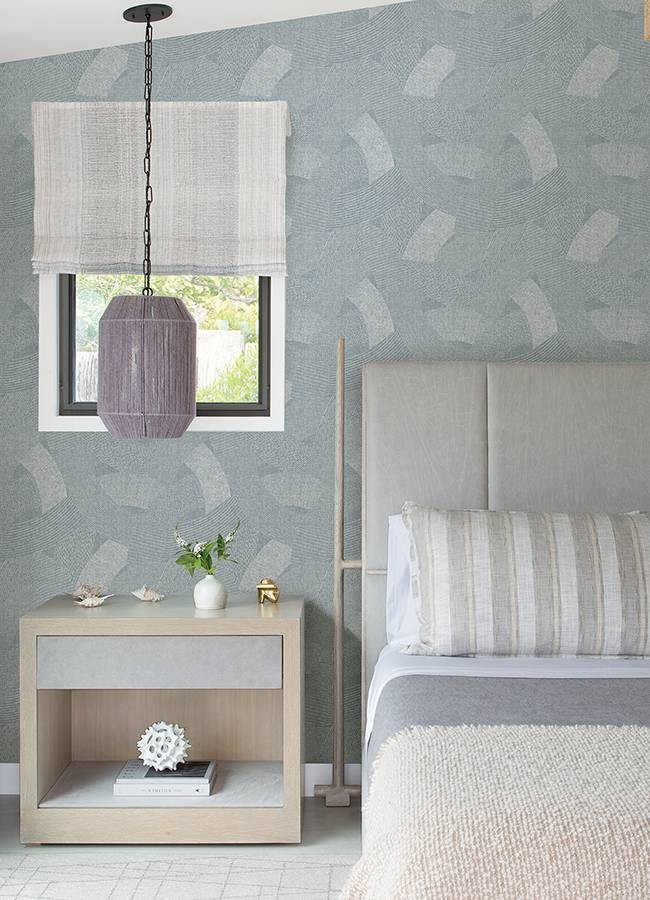 Tania Denim Woven Abstract Wallpaper at Smartlooks Window & Wall Decor near Richardson, Texas (TX)